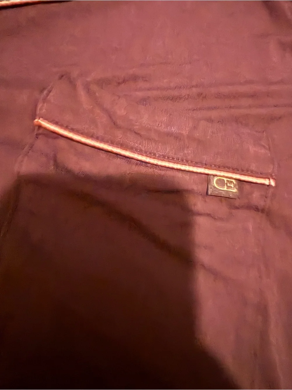 Cozy earth Maroon Pajama Top with Contrast Piping